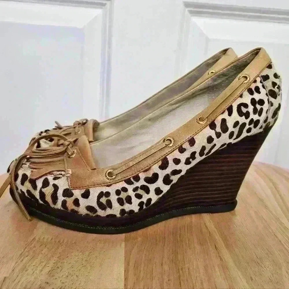 Sperry Topsider Fairwind Leopard Wedges size 9.5 - Picture 3 of 6
